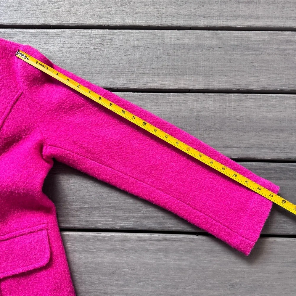 Appleseed's Petites Women’s Hot Pink‎ Boiled Wool Lined Pea Coat Size 12P